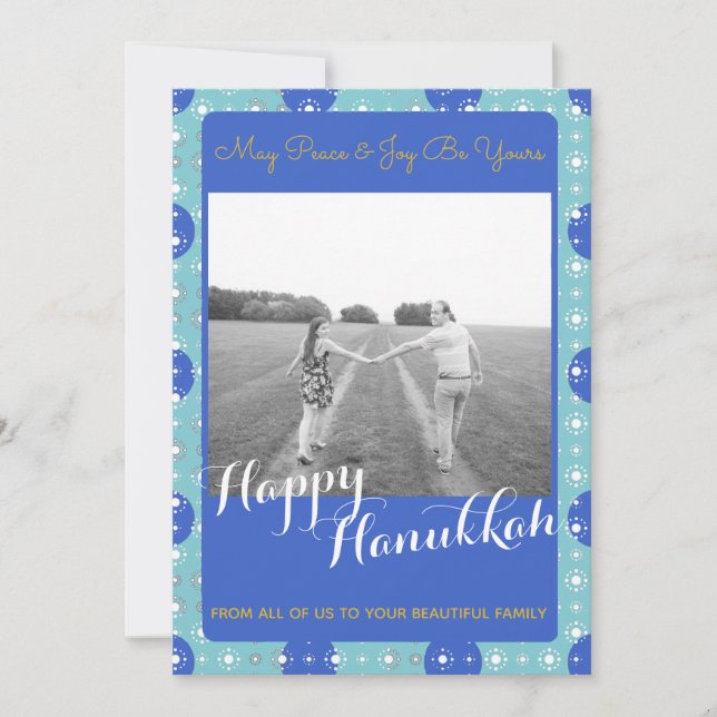 Happy Hanukkah Personalised Holiday Photo (Front)