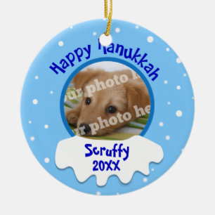 Happy Hanukkah Personalised Photo Ornament