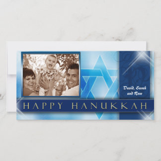 Happy Hanukkah Photo Greeting Card template
