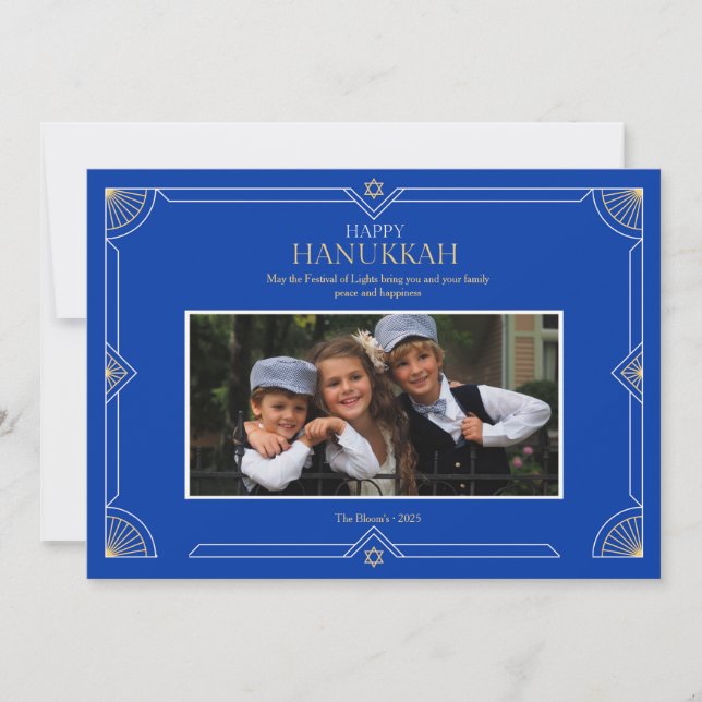 Happy Hanukkah Photo Holiday Card (Front)