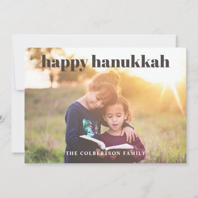 Happy Hanukkah Photo Holiday Card (Front)