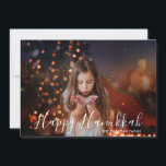 Happy Hanukkah Photo Personalised Name<br><div class="desc">This holidays design features your favourite photo with the text "Happy Hanukkah" and your family name in a modern white typography overlay. On the reverse is a coral and gold quatrefoil pattern. Personalise by editing the text in the text boxes provided and adding your own photo. #hanukkah #chanukah #holidays #seasonal...</div>