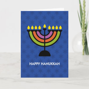Happy Hanukkah Pop Art Menorah Holiday Card