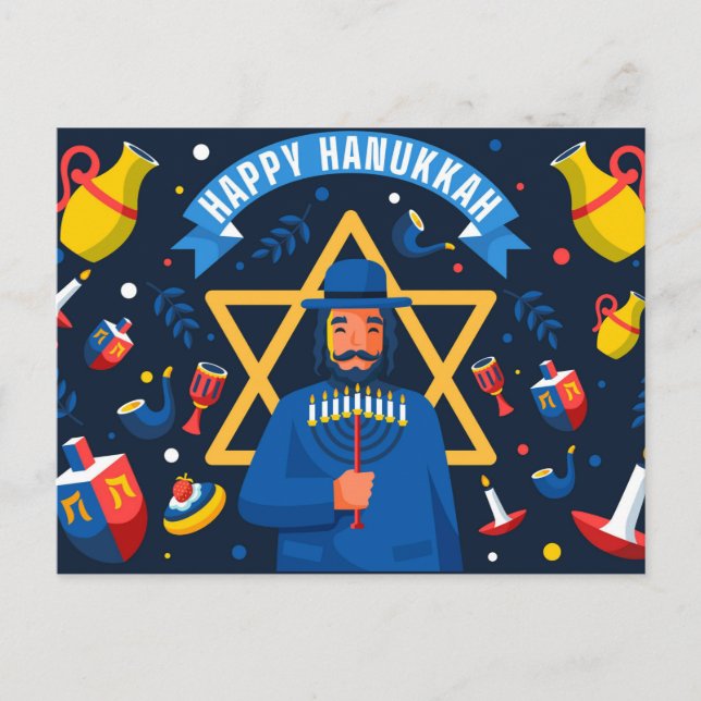 Happy Hanukkah Postcard (Front)