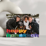 Happy Hanukkah Rainbow Typography Photo Overlay Holiday Card<br><div class="desc">Happy Hanukkah Rainbow Typography Photo Overlay Holiday Card</div>