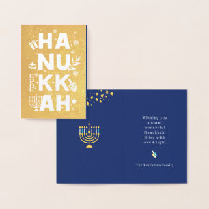 Happy Hanukkah Real  Foil Card