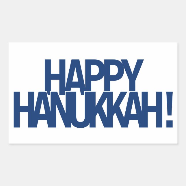 Happy Hanukkah Rectangular Sticker (Front)