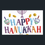 Happy Hanukkah Rectangular Sticker<br><div class="desc">Customise it with your own design,  or any of ours.</div>