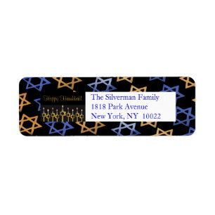 Happy Hanukkah! Return Address Label Template