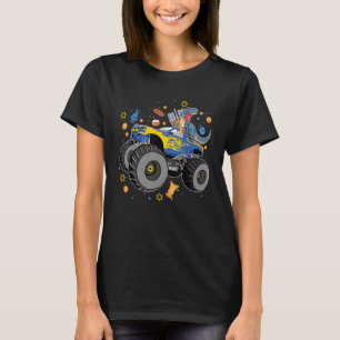 Happy Hanukkah Rex Dinosaur Monster Truck Boys Kid T-Shirt