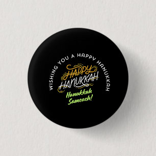 Happy Hanukkah Sameach! 3 Cm Round Badge