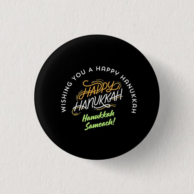 Happy Hanukkah Sameach! 3 Cm Round Badge (Front)