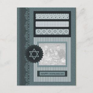 happy hanukkah (scrapbook) holiday postcard