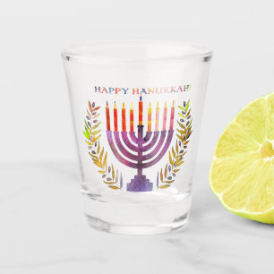 Happy Hanukkah Shot Glass