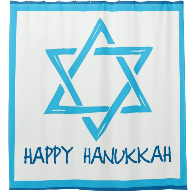Happy Hanukkah Shower Curtain (Front)