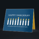 Happy Hanukkah | Simple and Modern Candle Greeting Card<br><div class="desc">This is a simple,  minimalist and modern design of the Menorah or temple candlesticks.</div>
