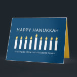 Happy Hanukkah | Simple and Modern Candle Greeting Card<br><div class="desc">This is a simple,  minimalist and modern design of the Menorah or temple candlesticks.</div>