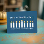 Happy Hanukkah | Simple and Modern Candle Greeting Holiday Card<br><div class="desc">This is a simple,  minimalist and modern design of the Menorah or temple candlesticks.</div>