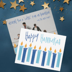 Happy Hanukkah   Simple and Modern Candle Greeting Holiday Card
