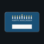 Happy Hanukkah | Simple and Modern Candle Greeting Place Card<br><div class="desc">This is a simple,  minimalist and modern design of the Menorah or temple candlesticks.</div>