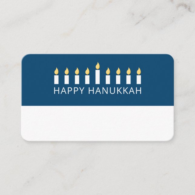 Happy Hanukkah | Simple and Modern Candle Greeting Place Card (Front)