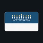 Happy Hanukkah | Simple and Modern Candle Greeting Place Card<br><div class="desc">This is a simple,  minimalist and modern design of the Menorah or temple candlesticks.</div>