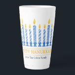 Happy Hanukkah | Simple Elegant Candle Greeting Latte Mug<br><div class="desc">Happy Hanukkah | Simple Elegant Candle Greeting</div>