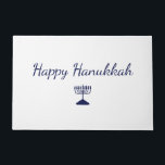 Happy Hanukkah Simple Hand Drawn Blue Menorah Doormat<br><div class="desc">Happy Hanukkah doormat,  with a blue hand drawn and script design. With customisable typography lettering,  you can add your own text. A fun holiday outdoor home decor item with a seasonal touch.</div>