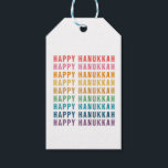 Happy Hanukkah | Simple Rainbow Colours Typography Gift Tags<br><div class="desc">Rainbow Hanukkah Artsy Design Gift Tags</div>