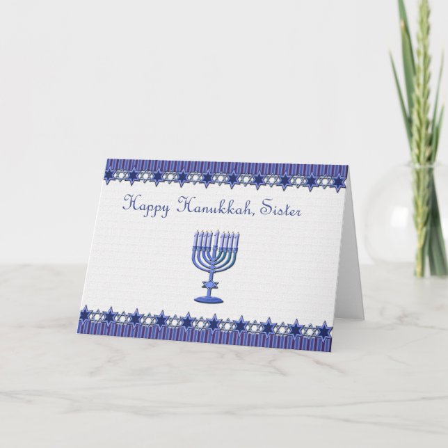 Happy Hanukkah Sister Card (Front)