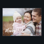 Happy Hanukkah Snow Bubbles Holiday Photo Card<br><div class="desc">Stylish and cute Happy Hanukkah Snow Bubbles Holiday Photo Card is perfect for all your friends and family this holiday season.  Customise the text with your family name and the year and swap out the picture for a photo of your kids,  pet,  or the whole family.</div>