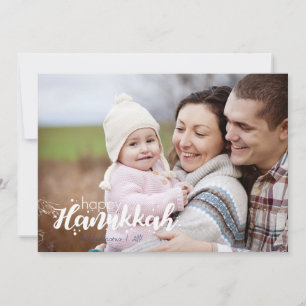 Happy Hanukkah Snow Bubbles Holiday Photo Card