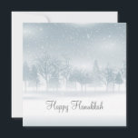 Happy Hanukkah Snow Scene Nature Pretty Jewish Holiday Card<br><div class="desc">Beautiful Hanukkah card.  A pretty snow scene at dusk showing the beauty of nature. Enjoy the lovely season with your family and friends.</div>