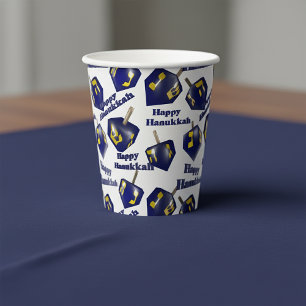 Happy Hanukkah Spinning Dreidel Paper Cups