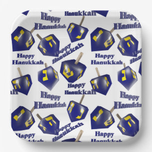 Happy Hanukkah Spinning Dreidel Paper Plate