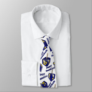 Happy Hanukkah Spinning Dreidel Tie