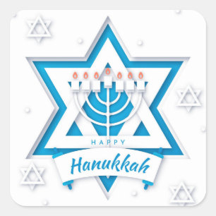 Happy Hanukkah Square Sticker