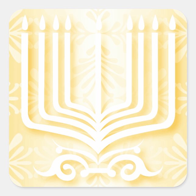 Happy Hanukkah Square Sticker (Front)