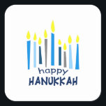 HAPPY HANUKKAH SQUARE STICKER<br><div class="desc">This is a beautiful image for Happy Hanukkah. Use this design to give as a gift.</div>
