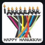 Happy Hanukkah Square Sticker<br><div class="desc">Customise it with your own design,  or any of ours.</div>