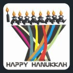 Happy Hanukkah Square Sticker<br><div class="desc">Customise it with your own design,  or any of ours.</div>