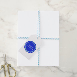 Happy Hanukkah Star Circle Gift Tags