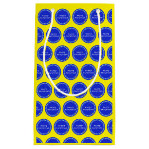 Happy Hanukkah Star Circle Small Gift Bag