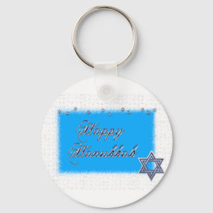 happy hanukkah star key ring