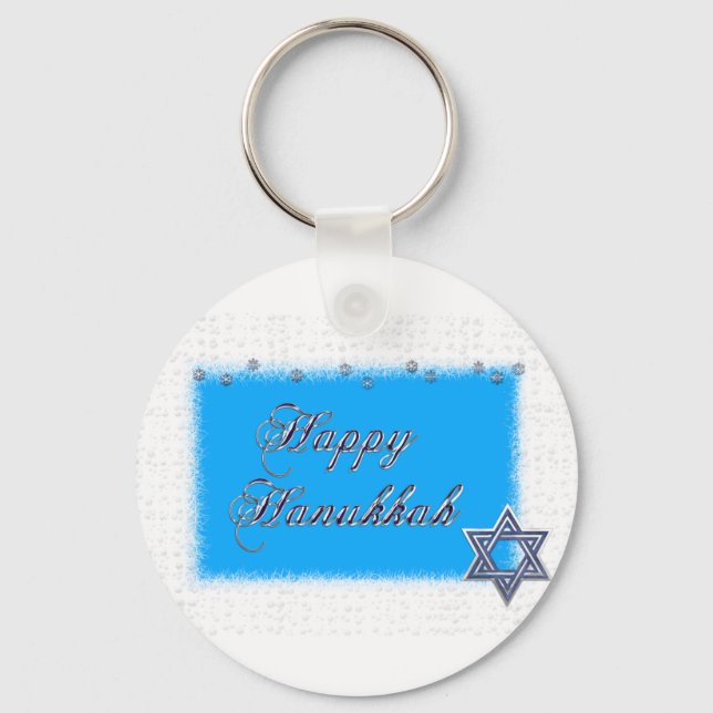 happy hanukkah star key ring (Front)