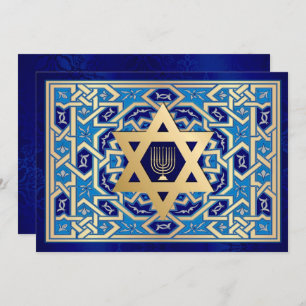 Happy Hanukkah. Star of David and Menorah Cards