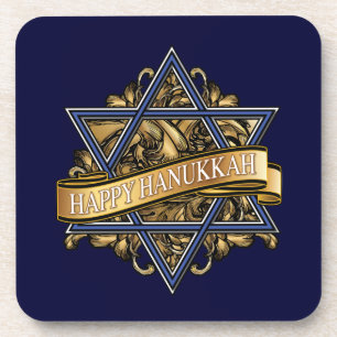 Happy Hanukkah Star of David Coaster