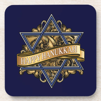Happy Hanukkah Star of David Coaster