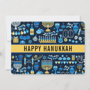 Happy Hanukkah Star of David Cute Trendy Holiday Card