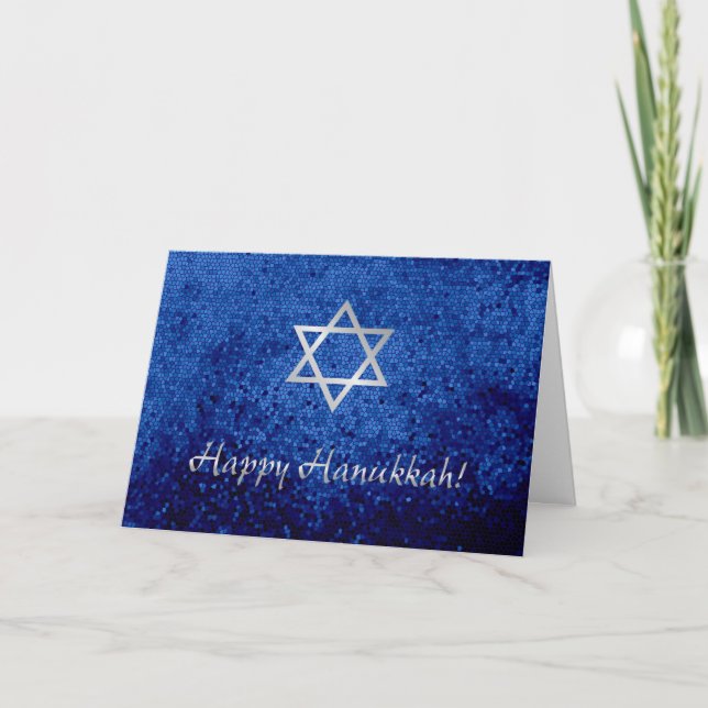 Happy Hanukkah Star of David Holiday Card (Front)